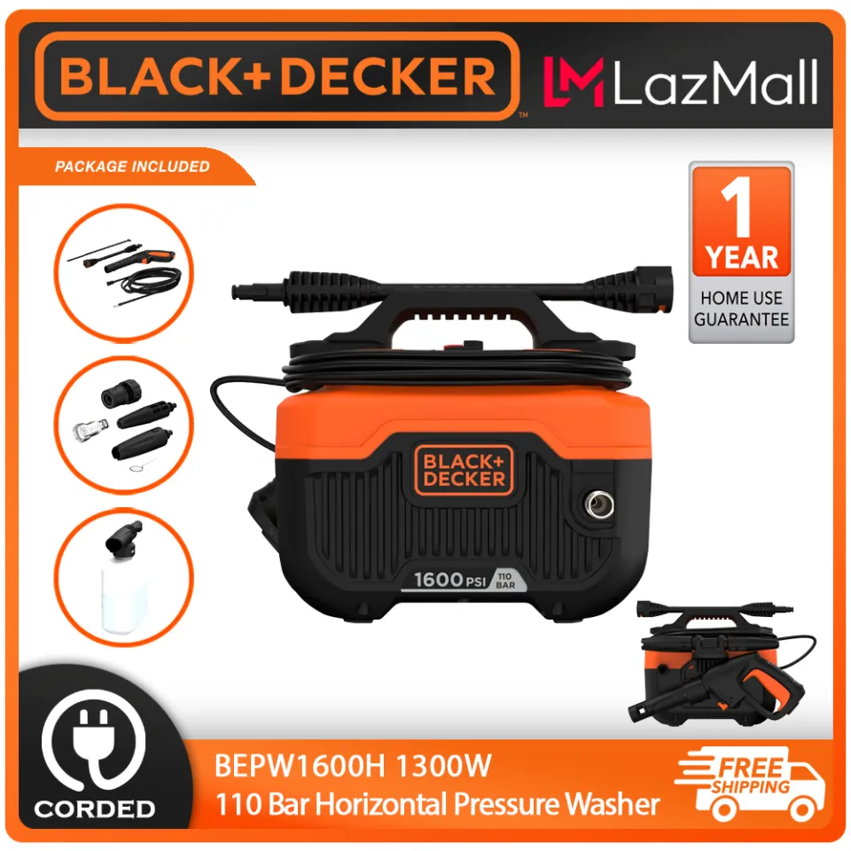 Black & Decker 150 Bar Horizontal Pressure Washer 2000W