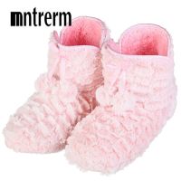 Mntrerm 2022 Fashion Indoor Home Slippers Warm Soft Plush Slippers Comfortable Pure Color Indoor Slippers Cute Women Shoes New