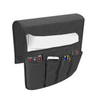 Black Sofa Armrest Organizer With 5 Pockets And Cup Holder Tray Couch Armchair Hanging Storage Bag For TV Remote Control Cellphone