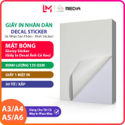 Giấy In Phun Màu MEDIA Inkjet Nhãn Dán, Khổ A3 A4 A5 A6 Mặt Bóng