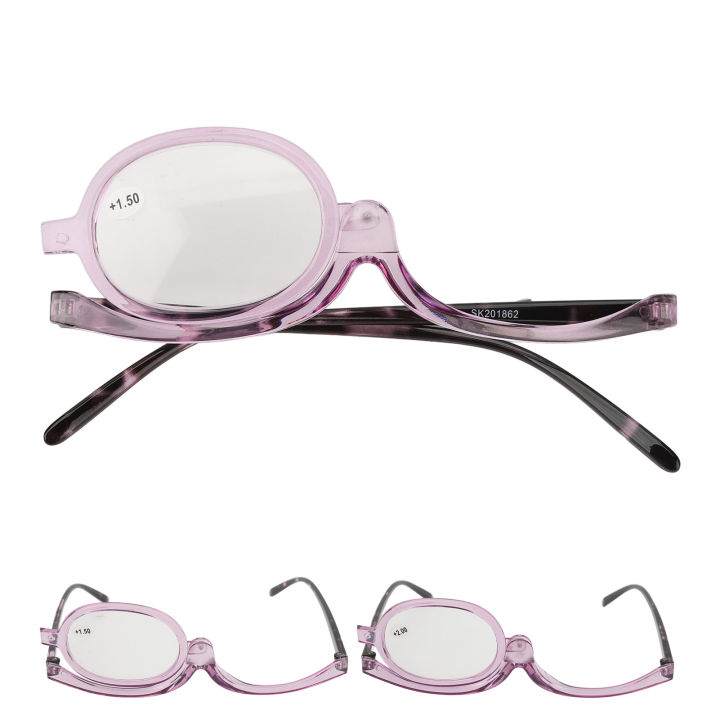 ขยายแว่นตาเครื่องสำอางขยายแว่นตาแต่งหน้ากรอบสีม่วงใสสำหรับแต่งหน้าสำหรับผู้สูงอายุ
