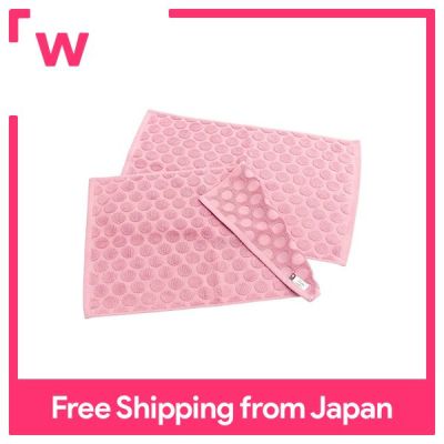 ได้รับการรับรองผ้าเช็ดตัว Imabari เสื่อปูห้องน้ำ Hiorie Dot M ชุดขนาด2สีชมพูทำจากผ้าฝ้าย100% แบรนด์ Imabari ของญี่ปุ่น