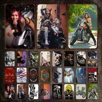 Motorcycle Metal Signs Beautiful Sexy Woman Metal Poster Choppers Retro Garage Home Decoration Tin Sign Plate Iron Paintings Size: 20cm X 30cm（Contact the seller, free customization）