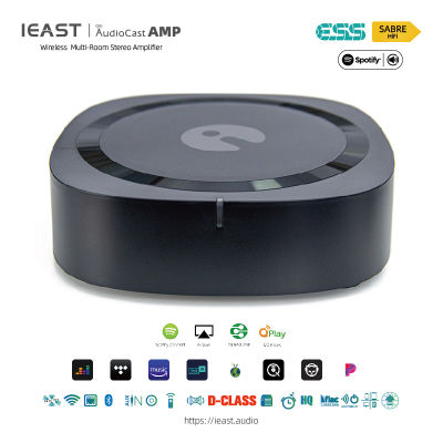 Ieast Audiocast Amp80 WiFi ไร้สายและบลูทูธ5.0เครื่องรับสัญญาณเสียงเครื่องขยายเสียง Airplay DLNA UPnP กล่องดนตรีโซนหลายห้อง