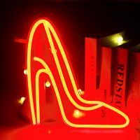 Wanxing LED light Neon Sign High Heeled Shoes Crown Girl Women Neon Light Wall Art For Room Home Decor USB Switch Bar Party Lamp