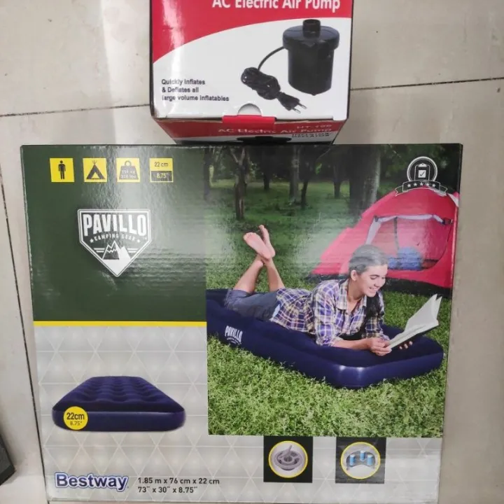 Bestway Single Inflatable Air Bed With Free Electric Air Pump 67000