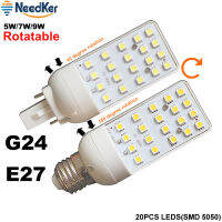 【Cod】 Wall Warriors G24 LED SMD5050 5วัตต์7วัตต์9วัตต์นำสปอตไล E27 LED ข้าวโพดหลอดไฟโคมไฟ AC 220โวลต์230โวลต์240โวลต์180องศาแนวนอนเสียบ