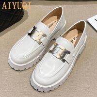 AIYUQI Shoes Women Spring 2021 New White Thick-soled Ladies Sneakers Genuine Leather Casual Trend Girl Shoes Students