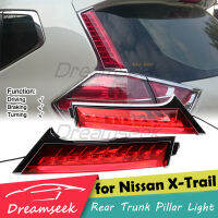 LED สะท้อนหลังกันชนหางไฟสำหรับฮอนด้าสำหรับ Nissan X-Trail / Rogue T32 2014-2020 หยุดเบรกโคมไฟแบบไดนามิกสัญญาณเลี้ยวต่อเนื่องควันเลนส์ # LX