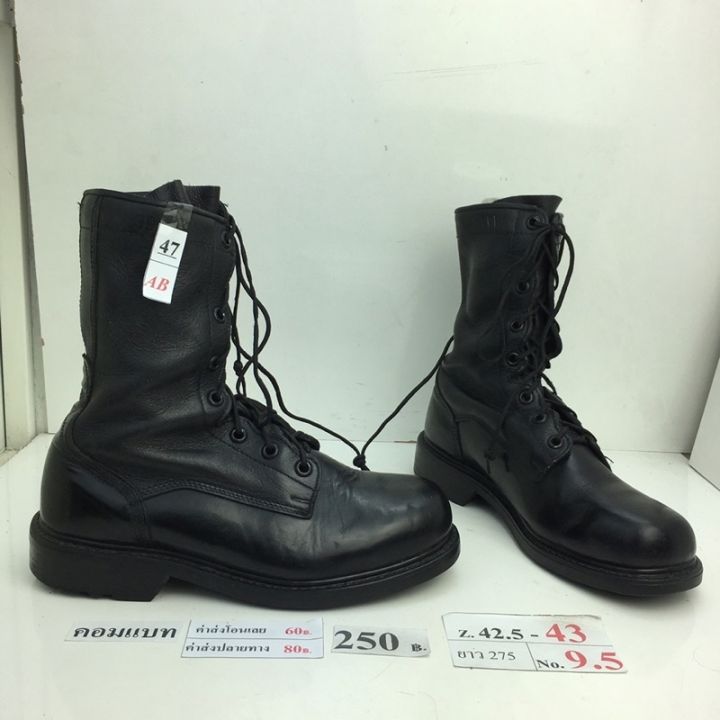 codff51906at-รองเท้าคอมแบท-combat-shoes-รองเท้าคอมแบททหาร-หนังสีดำ-สภาพดี-ทรงสวย-มือสอง-คัดเกรด-ของนอก-เกาหลี