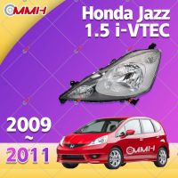 สำหรับ Honda Jazz ไฟหน้า 2009-2011 ไฟหน้าสำหรับ ไฟหน้า โคมไฟหน้า ไฟหน้า​โปรเจค​เตอร์​ โคมไฟหรถยนต์ เลนส์กระจก headlamp headlight front light lens