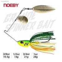 ♗◕✑ NOEBY Spinnerbait Fishing Lure 10.5g 14g 21g 28g Double Willow Spoon Wire Bait Rolling Spinner for Bass Fishing Tackle Lures