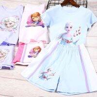 พร้อมส่ง ชุดนอนเอลซ่า Frozen playset baju tidur budak