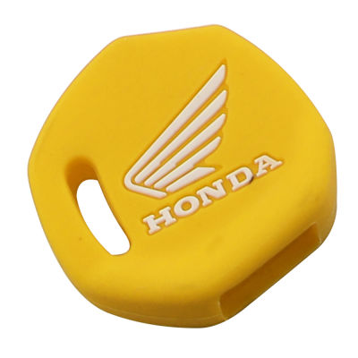 กรอบซิลิโคนกุญแจรถสำหรับHonda Click 125i V2/Click 125v 1/Genio/Beat Fi/ Wave R110 (สีส้ม)