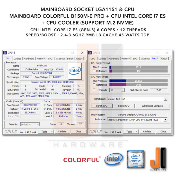 ชุดสุดคุ้ม-mainboard-colorful-b150m-e-pro-lga-1151-intel-core-i7-es-6-core-12-thread-2-4ghz-boost-3-6-ghz-gen-8-cpu-cooler-มือสอง
