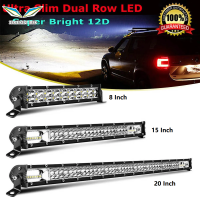 Super Slim 8 "13 20 "Off-Road ขับรถสปอตไลท์ฟลัดไลท์ไฟตัดหมอก LED ทำงานสำหรับ SUV ATV รถบรรทุกเรือ12V 24V