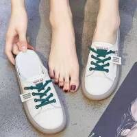 Spring Baotou half slippers womens small white shoes 2021 summer new versatile net red one foot pedal lazy flat shoes fashion