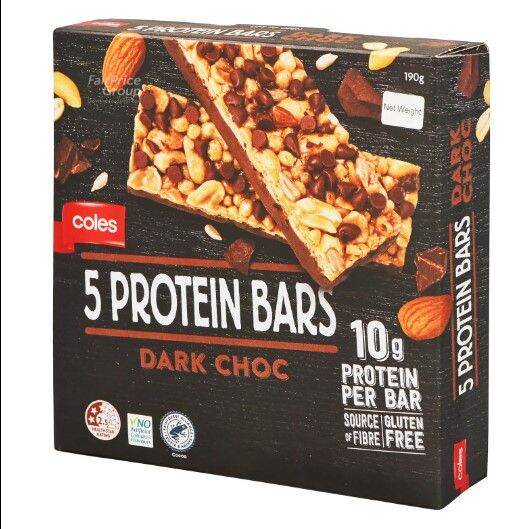 Coles Caramel Fudge Dark Choc Mocha Protein Bar 5 Pack โปรตีนบาร์