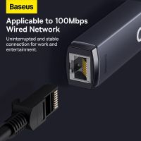 Baseus อะแดปเตอร์การ์ดเครือข่ายอีเธอร์เน็ต USB Type-C เป็น RJ45 สําหรับ MacBook Lenovo Mi Box C เครือข่ายอีเธอร์เน็ต USB Type-C USB-C เป็น RJ45