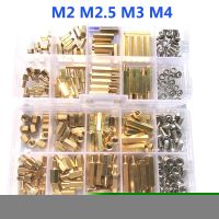 240 120pcs M2 M2.5 M3 M4 Male Female Brass Hex Column Standoff Support Spacer Pillar Screw Nut For PCB Board Assortment Kit