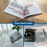 Acrylic Book Holder X-Shaped Display Stand for Cookbook Recipe Menu Magazines Storybook Holder for Display Black S