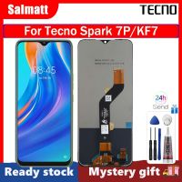 Salmatt หน้าจอแท้สำหรับ Tecno Spark 7P/KF7จอแสดงผล LCD แบบสัมผัสหน้าจอ Digitizer แทนการประกอบสำหรับ Tecno Spark 7P/KF7พร้อมกรอบกลางสำหรับ KF7 Tecno Spark 7P