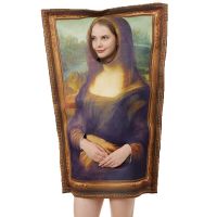 เครื่องแต่งกายฮาโลวีนคอสเพลย์ตลก Mona Lisa ภาพจิตรกรรมฝาผนังเครื่องแต่งกายคอสเพลย์เวทีแสดงเด็กหลอกเครื่องแต่งกายปาร์ตี้วันหยุดหมวก