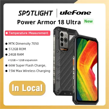  Ulefone Power Armor 18T Ultra 5G Rugged Phone, Thermal Imaging  Camera, 108MP Camera, 24GB+512GB MTK Dimensity 7050, 9600mAh QI 15W  Wireless Charging, 6.58 FHD+ Corning Gorilla Screen, Android 13 :  Electronics