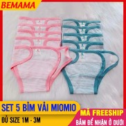 Set 5 Tã Dán Sơ Sinh Tả Quần Đóng Bỉm Bằng Vải Có Miếng Dán Kẻ Sọc MIO MIO