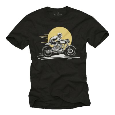 เสื้อยืด พิมพ์ลายรถจักรยานยนต์ Enfield Cafe Racer Gt Continental Royal สีดํา สําหรับผู้ชายS-5XL