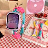 Candy Braided For Apple Watch Band 41mm 40mm 38mm Rope Strap for Iwatch 8 7 6 5 4 3 SE 45 42 44mm 49mm Nylon Wristband Bracelet