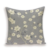 Plant Flower Pillow Cover Floral Pillow Case Linen Cushions Covers Flowers Decor for Home Car Sofa Throw Cushion Cover Cojin