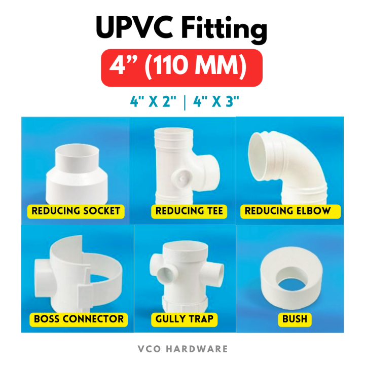 [ 4" / 110 MM ] UPVC Pipe Fittings White Pipe Connector/Pemyambung Paip ...