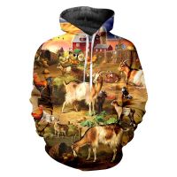 2023 style Pasture Poplar Animal Hoodie Men Women 3D Digital Printed Hooded Pullover Autumn Casual Funny Unisex Sweatshirts Streetwear，can be customization