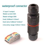 ✽●┇ IP68 Electrical Waterproof Connector Wire Cable 2/3Pin Outdoor Plug Straight Quick Push in Terminal block Conductor Connector