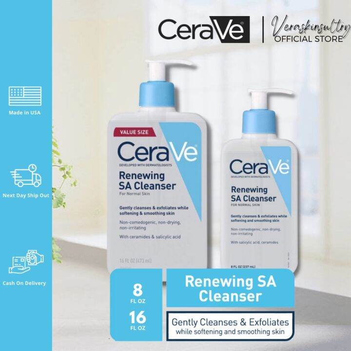 CeraVe SA Renewing Cleanser for Normal Skin 8oz/16oz | Lazada PH