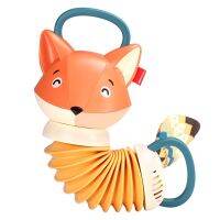 Car Hanging Pendant Handhold Accordion Fox Toy Animal Doll for Stroller Interactive Grab Handshake Rattle Newborn Gift