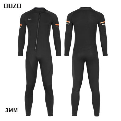 [COD]OUZO ของใหม่ 3mm ชุดดำน้ำแบบวันพีซสำหรับผู้ชายชุดดำน้ำกันหนาวเพิ่มความหนาชุดดำน้ำเล่นกระดานโต้คลื่นชุดว่ายน้ำฤดูหนาว Christmas Gift