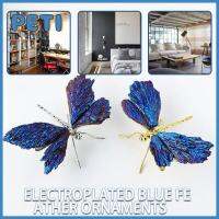 Pethome เครื่องประดับ Aura ทัวร์มาลีน Kyanite Dragonfly เครื่องประดับบ้าน Electroplated ผีเสื้อทัวร์มาลีนและเครื่องประดับติดคอเสื้อรูปแมลงปอคุณภาพสูงสัตว์รูปแกะสลักที่บ้าน