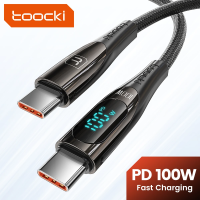 Toocki 100W USB C ถึง USB C สาย 6A Fast ชาร์จ USB Type C สายดิจิตอลจอแสดงผลข้อมูลสำหรับ MacBook Xiaomi Realme Samsung-asdewrwerds