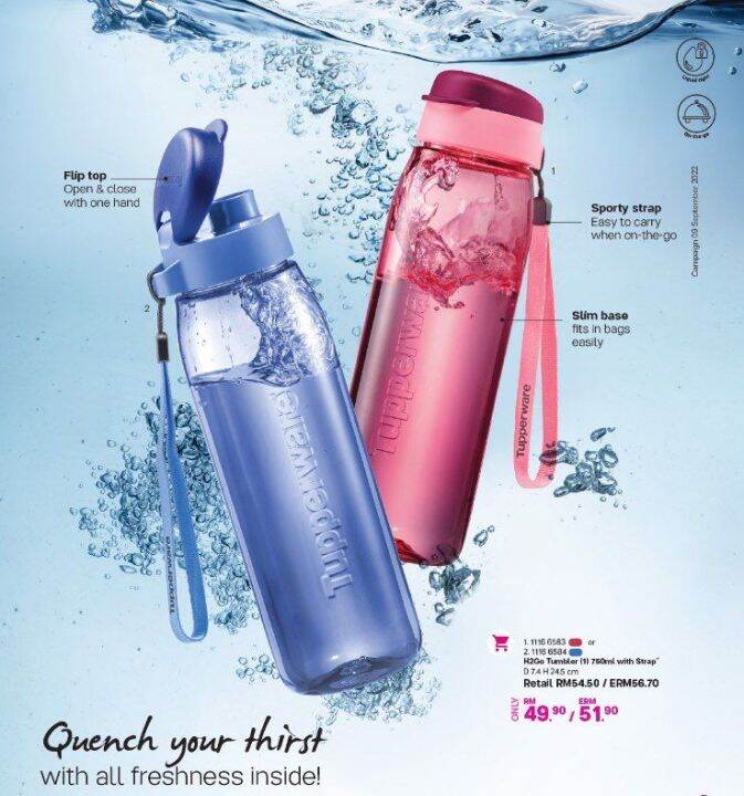 Tupperware H2GO Tumblers 750ML H2go Tumbler Eco bottle Botol Air