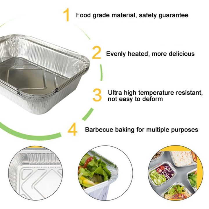 ที่ย่างบาร์บีคิวอลูมิเนียมฟอยล์สำหรับใช้กลางแจ้งแบบใช้แล้วทิ้ง-wu552-50ชิ้นถาดจับถาดรับน้ำทิ้งบาร์บีคิวถาดรับน้ำทิ้งน้ำมันอุปกรณ์ทำครัวเครื่องครัว