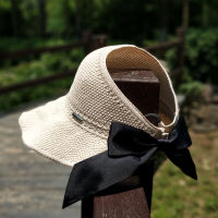 Womans Sun Hats Female Bowknot Visor Caps Hand Made Raffia Straw Summer Cap Casual Shade Hat Empty Top Hat girls Beach hat