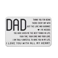 Fathers Day Wallet Insert Card Birthday Gifts I Love You with All My Heart Dad Gifts From Daughter Son To Daddy Stepdad