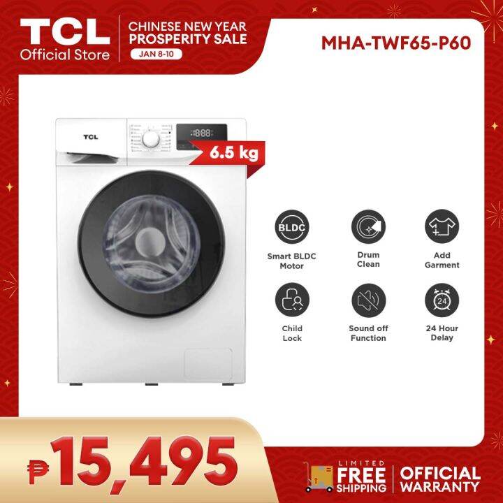 TCL 6.5KG Front Load Inverter Washing Machine - TWF65-P60 (HydroActive ...