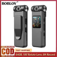 Boblov V18 กล้อง ขนาดเล็ก64GB, กล้องวิดีโอ HD 1080P 180 ° lnes หมุนได้และออโต้ upsidedown ภาพกลางคืนกล้องสวมใส่6ชั่วโมงบันทึกวิดีโอเสียงกล้อง Vlog สำหรับทุกวันจัดส่งกีฬา