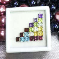 Rainbow Color ?? 4mm Square Semi precious gemstone Bracelet Set ชุดสร้อยข้อมืออัญมณีกึ่งมีค่าสีรุ้ง 4 มม