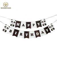 Panda Birthday Banner Baby 100 Days One Year Old Party Decoration Layout Letter Bunting Baby Shower Decorations 1st Birthday