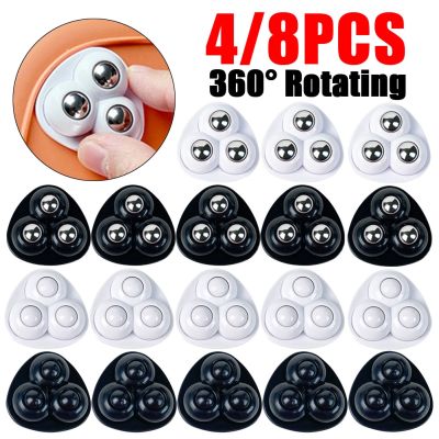 4/8pcs 360°Rotating Wheels Beads Adhesive Pulley Mute Swivel Casters Storage