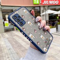 JIUMOO เคสโทรศัพท์ปลอกสำหรับ Samsung Galaxy A52s 5G A52 4G A52 5G เคสการ์ตูนเค้กกระต่ายบางมีน้ำค้างแข็งโปร่งใสแข็งขอบสี่เหลี่ยมเคสป้องกันเลนส์กล้องคลุมทั้งหมดกันกระแทกปลอกซิลิโคน